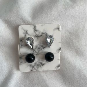 Two Pair Vintage Style Stud Earring Set